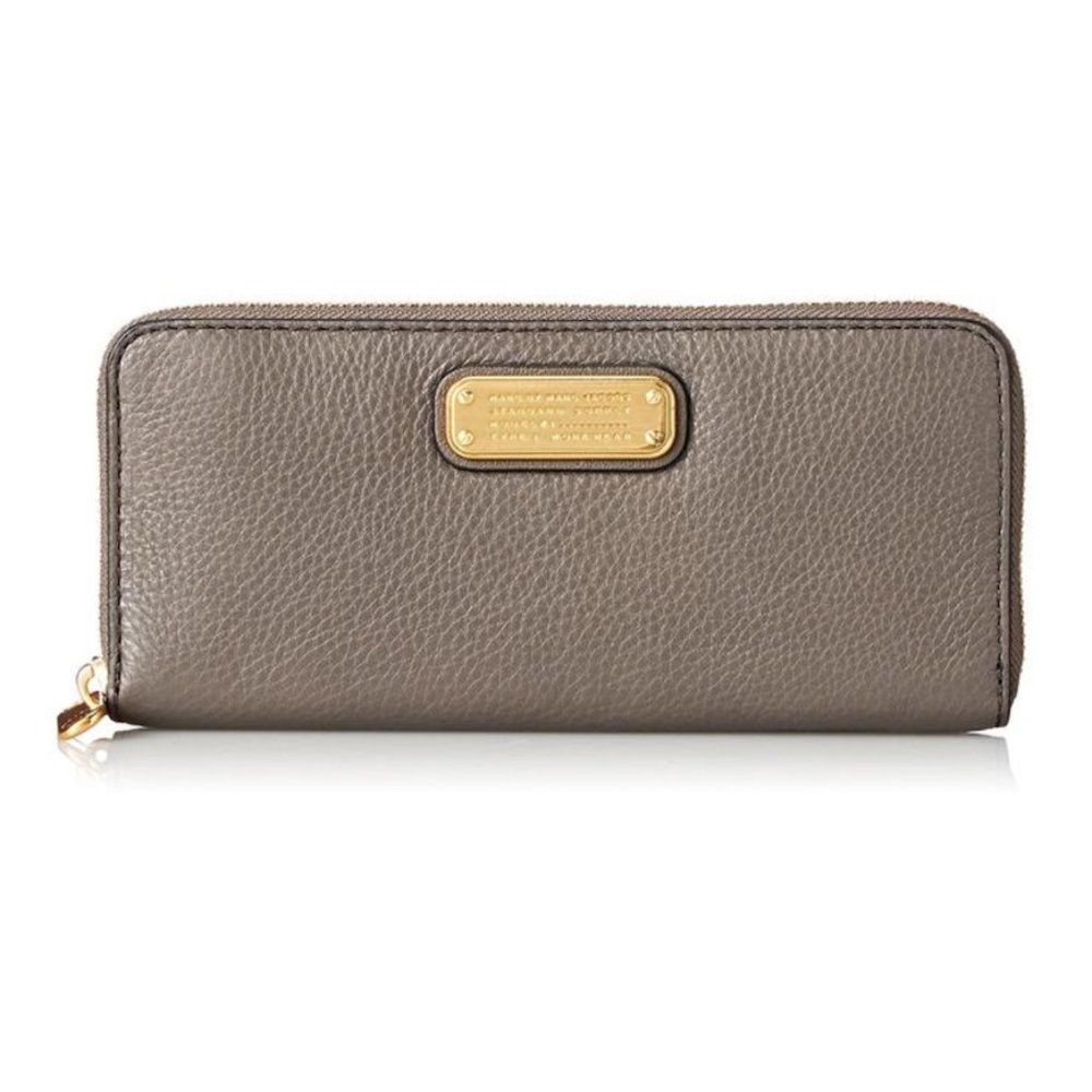 Marc Jacobs Brown and Gold Zip Around Wallet